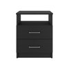 Tuhome Napoles Nightstand, Superior Top, Two Drawers, One Shelf, Black MLW4760